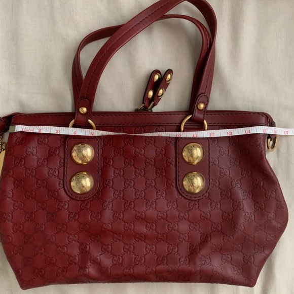 💯 BUTTER LIKE LEATHER 100% Authentic Gucci Monogram Satchel Tote Handbag Purse - Picture 10 of 10